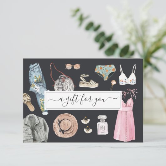 Ontwerp van Mode waterverf | Cadeaubon (Staand voorkant)