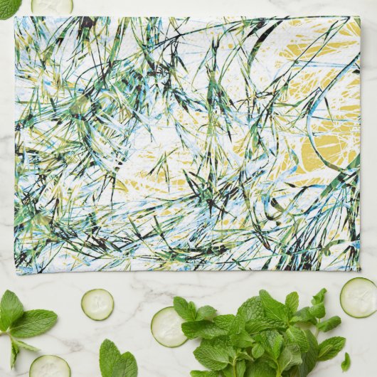 Ontwerp van moderne bloem met bloembloempatroon theedoek (Gevouwen)