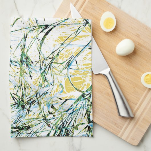 Ontwerp van moderne bloem met bloembloempatroon theedoek (Quarter Fold)