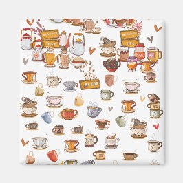 Ontwerp van mooie brillen, theepotten, kopjes & me magneet