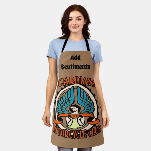 Ontwerp van motorfiets bewerken en toevoegen tekst schort (Gedragen)