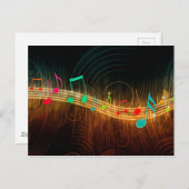 Ontwerp van muzieknoten briefkaart (Voorkant / Achterkant)