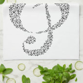 Ontwerp van muzieknoten theedoek (Gevouwen)