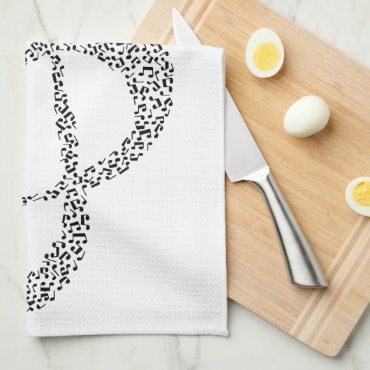 Ontwerp van muzieknoten theedoek (Quarter Fold)