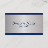Ontwerp van Navy Blue en Brush Silver Visitekaartje (Voorkant)