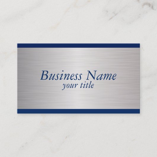 Ontwerp van Navy Blue en Brush Silver Visitekaartje (Voorkant)