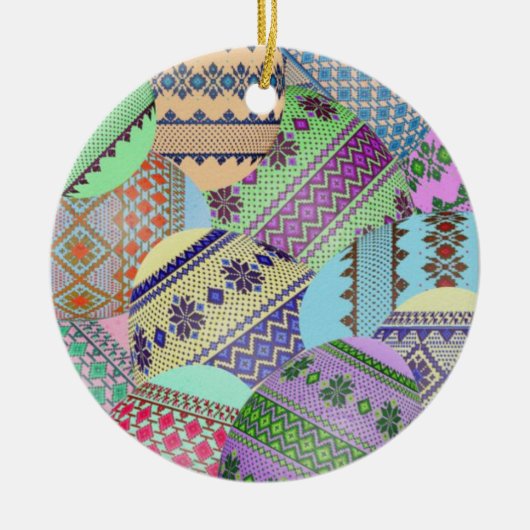Ontwerp van Oekraïense paaseieren (Pysanky) Keramisch Ornament (Voorkant)