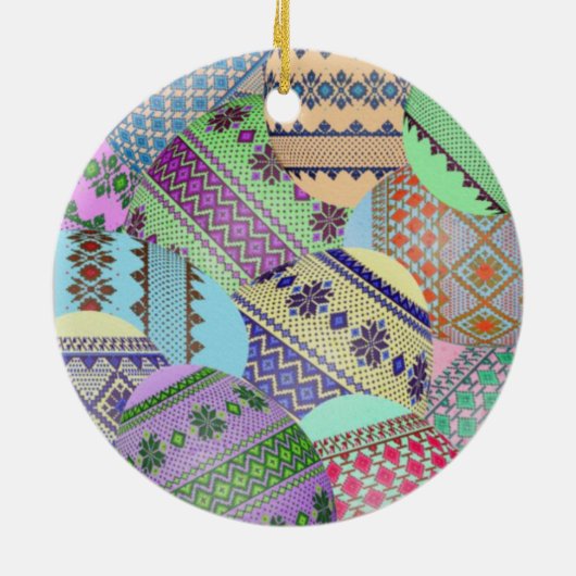 Ontwerp van Oekraïense paaseieren (Pysanky) Keramisch Ornament (Achterkant)