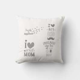 Ontwerp van op de familie geïnspireerde tekstcitat kussen