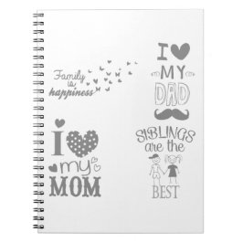 Ontwerp van op de familie geïnspireerde tekstcitat notitieboek