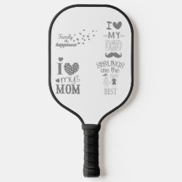 Ontwerp van op de familie geïnspireerde tekstcitat pickleball paddle