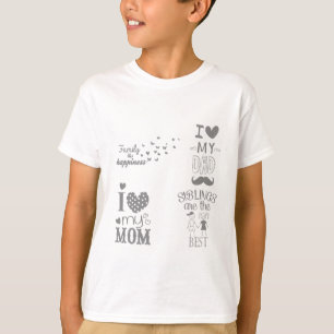 Ontwerp van op de familie geïnspireerde tekstcitat t-shirt