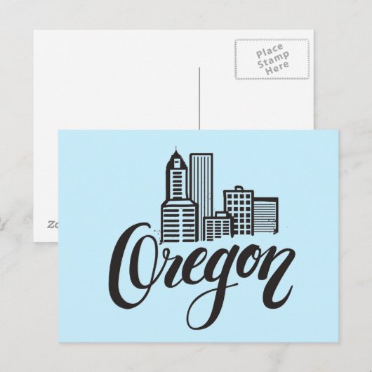 Ontwerp van Oregon Typografie Briefkaart (Voorkant / Achterkant)