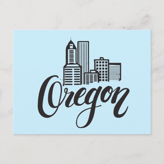 Ontwerp van Oregon Typografie Briefkaart (Voorkant)
