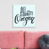 Ontwerp van Oregon Typografie Canvas Afdruk (Insitu (Woonkamer))