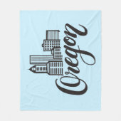 Ontwerp van Oregon Typografie Fleece Deken (Voorkant)