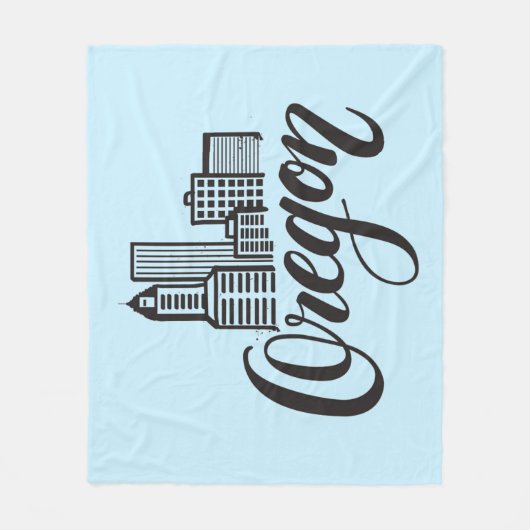 Ontwerp van Oregon Typografie Fleece Deken (Voorkant)