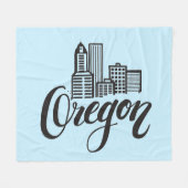 Ontwerp van Oregon Typografie Fleece Deken (Voorkant (Horizontaal))