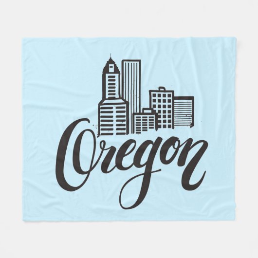 Ontwerp van Oregon Typografie Fleece Deken (Voorkant (Horizontaal))