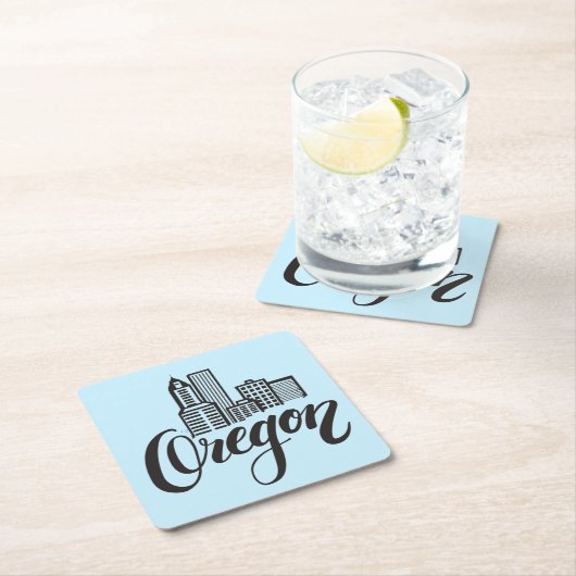 Ontwerp van Oregon Typografie Kartonnen Onderzetters (Insitu)