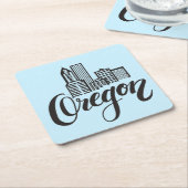 Ontwerp van Oregon Typografie Kartonnen Onderzetters (Schuin)