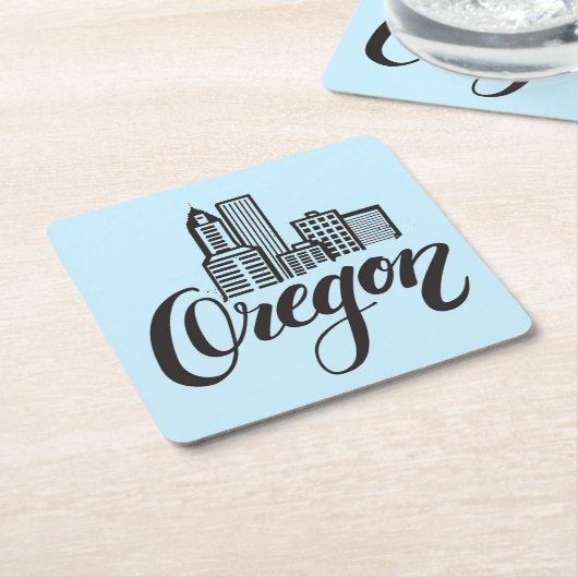 Ontwerp van Oregon Typografie Kartonnen Onderzetters (Schuin)