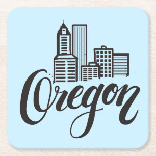 Ontwerp van Oregon Typografie Kartonnen Onderzetters