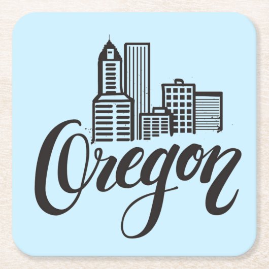 Ontwerp van Oregon Typografie Kartonnen Onderzetters (Voorkant)