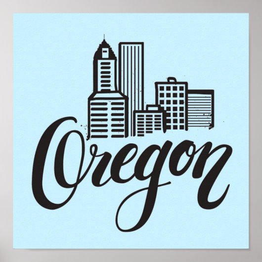 Ontwerp van Oregon Typografie Poster (Voorkant)