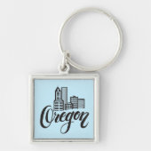 Ontwerp van Oregon Typografie Sleutelhanger (Voorkant)