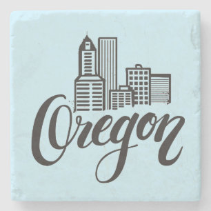 Ontwerp van Oregon Typografie Stenen Onderzetter