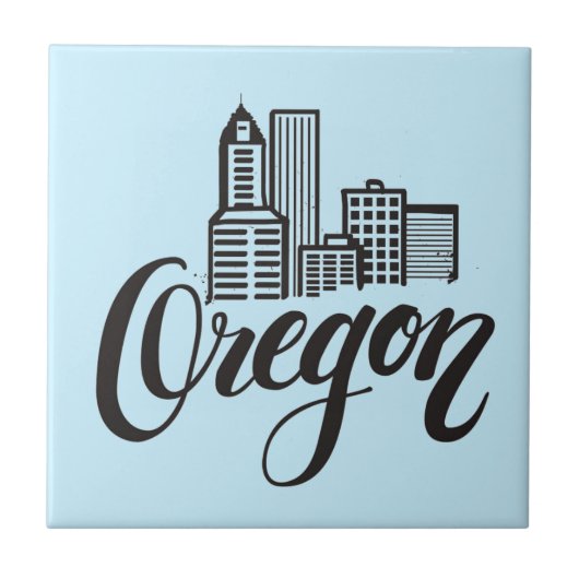 Ontwerp van Oregon Typografie Tegeltje (Voorkant)