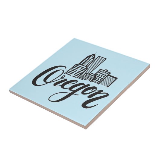Ontwerp van Oregon Typografie Tegeltje (Zijkant)