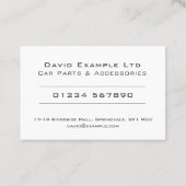 Ontwerp van oude en duidelijke autoonderdelen en - visitekaartje (Achterkant)