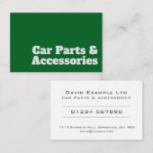 Ontwerp van oude en duidelijke autoonderdelen en - visitekaartje (Voorkant / Achterkant)