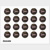Ontwerp van paardenliefhebbers ronde sticker (Vel)