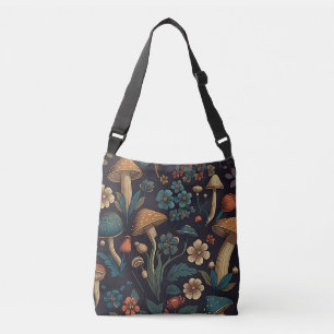 Ontwerp van paddenstoel en bloemenpatroon 1 crossbody tas