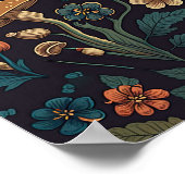 Ontwerp van paddenstoel en bloemenpatroon 1 poster (Hoek)