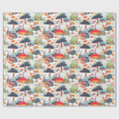 Ontwerp van paddenstoelen en bomen cadeaupapier (Vlak)