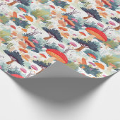 Ontwerp van paddenstoelen en bomen cadeaupapier (Hoek)