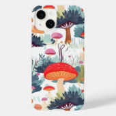 Ontwerp van paddenstoelen en bomen Case-Mate iPhone case (Achterkant)