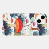Ontwerp van paddenstoelen en bomen Case-Mate iPhone case (Achterkant (horizontaal))
