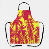 Ontwerp van palmbomen in rood en geel schort (Voorkant)
