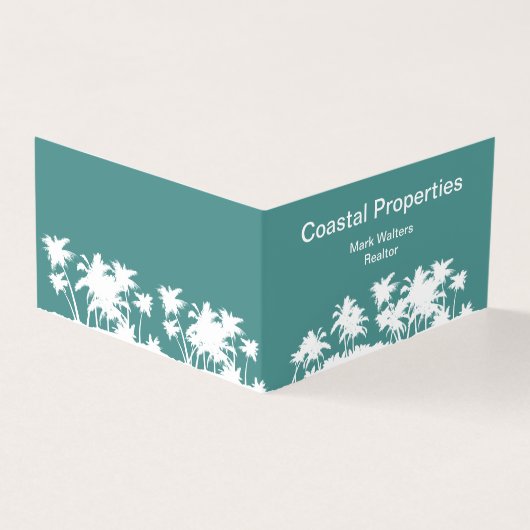 Ontwerp van palmbomen voor professioneel beugel visitekaartje (Buitenkant)