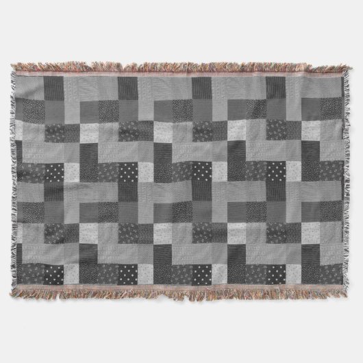  ontwerp van patchwork, zwart-wit deken (Voorkant)