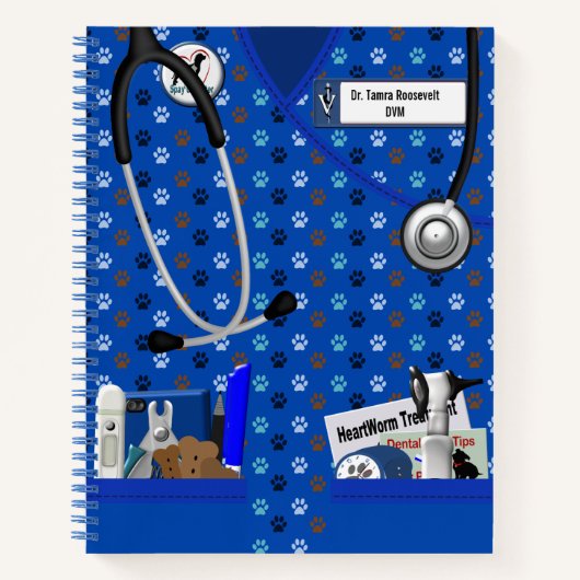 Ontwerp van patrouilles voor diergeneeskundige pad notitieboek (Voorkant)