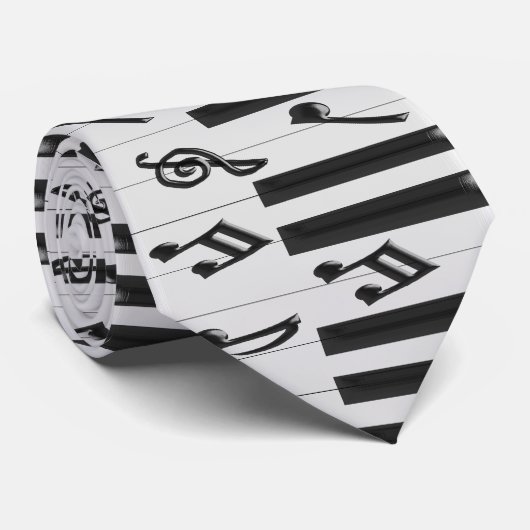 Ontwerp van piano-toetsenbord stropdas (Opgerold)