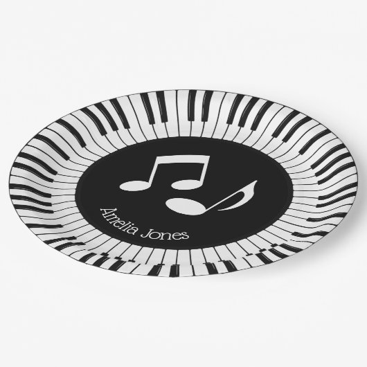 Ontwerp van pianoketoestel papieren bordje (Gekanteld)