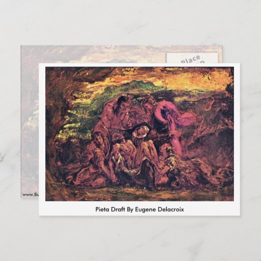ontwerp van pieta door eugene delacroix briefkaart (Voorkant / Achterkant)
