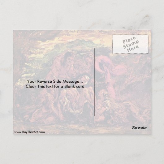 ontwerp van pieta door eugene delacroix briefkaart (Achterkant)